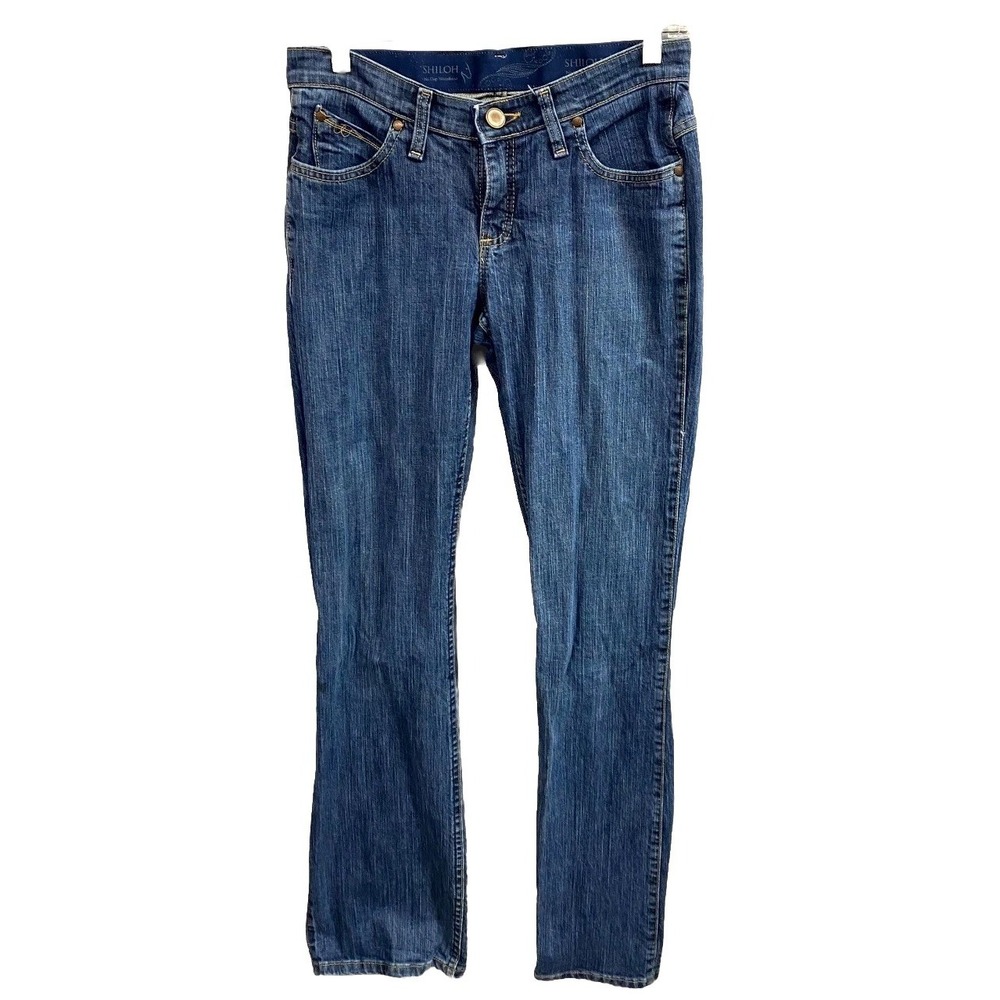 Wrangler Shiloh No Gap Waistband Jeans Womens 5/6x36 Blue Denim Cotton Straight